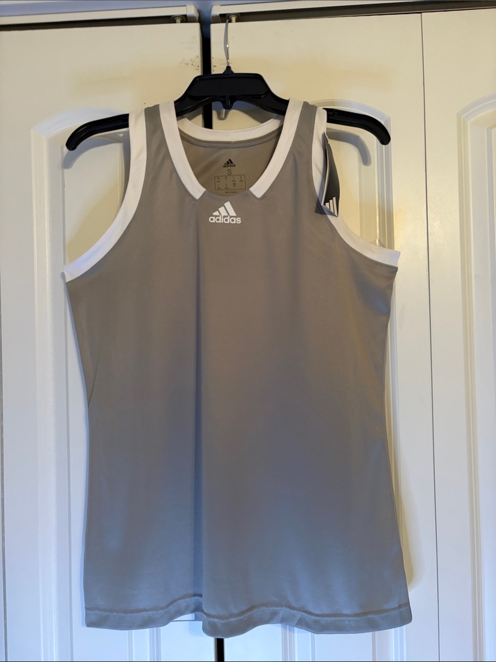 adidas Gray Athletic Tank with White Trim
